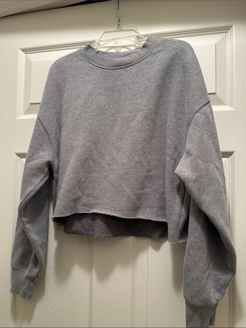 Wild Fable Gray Cropped Washed Crewneck Sweatshirt